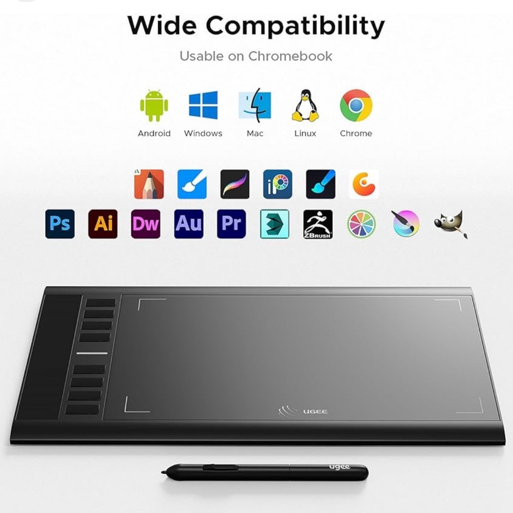 New in package- Black Drawing Tablet with Stylus